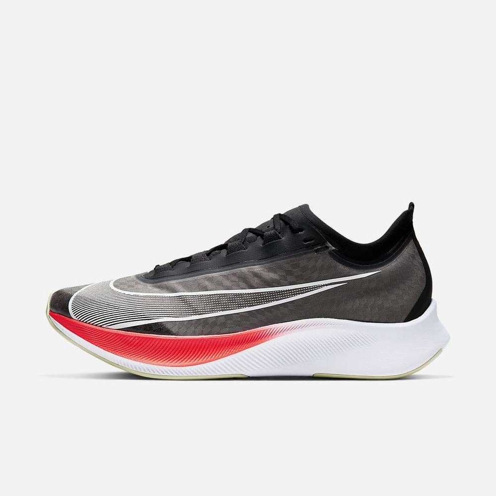 Chaussure De Running Nike Zoom Fly 3 Noir 9164-370 Black/Laser Crimson/Olive Aura/White Homme | VUC-08162578